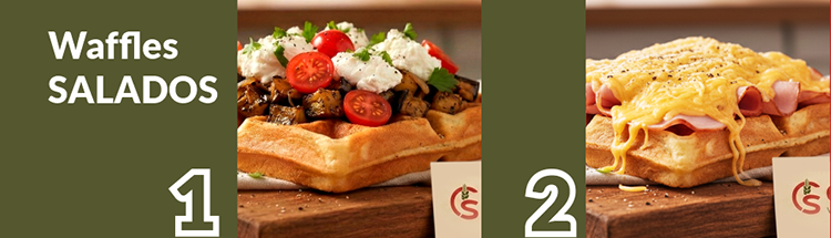 Waffles salados sin gluten